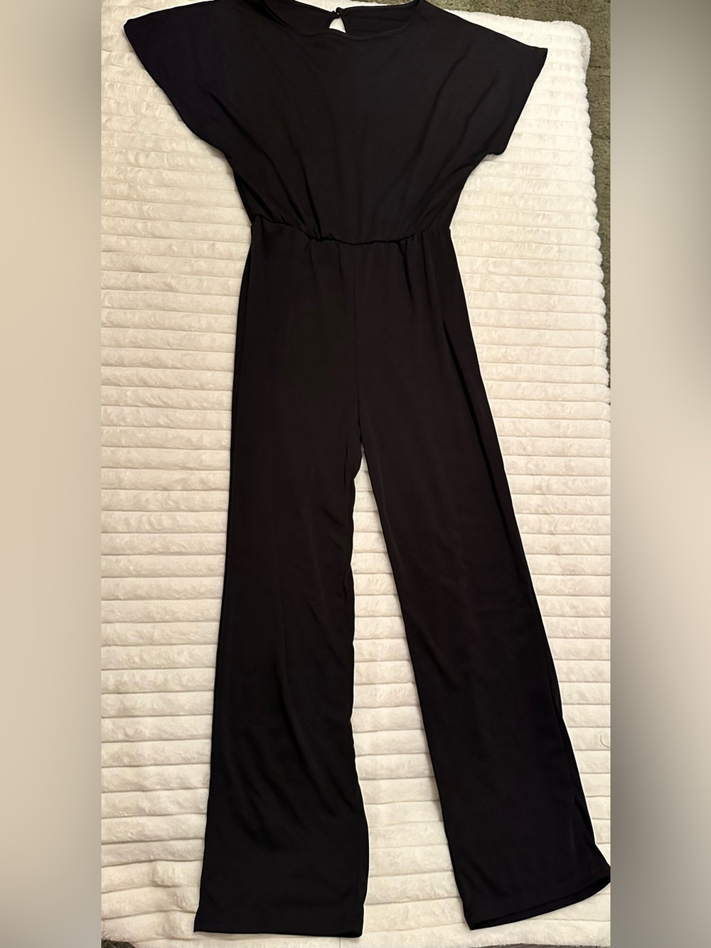Source Unknown Black Short-Sleeve Wide-Leg Jumpsuit